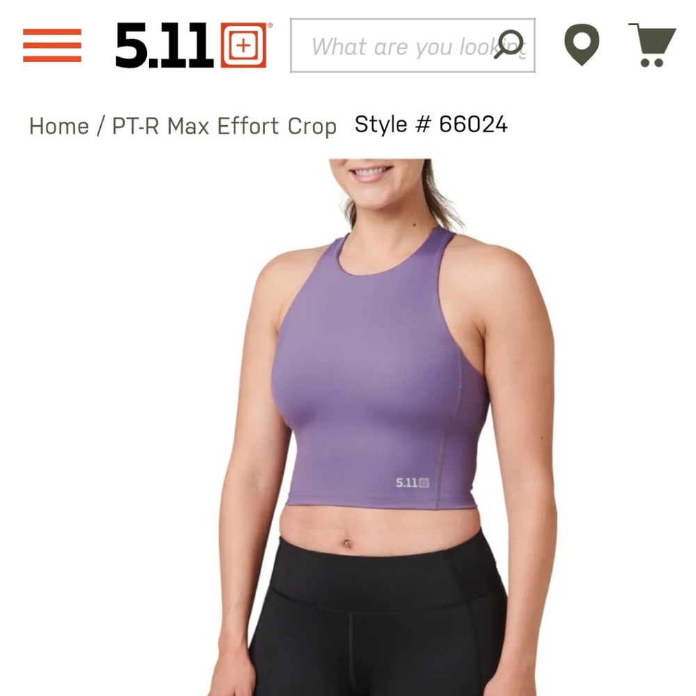 5.11 PT-R Max Effort Crop Top Sports Bra XL NEW
